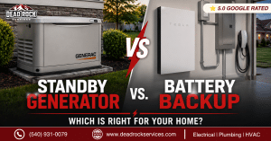 Standby generator and home battery backup system compared for whole-home backup power
