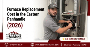 Licensed technician completing a furnace replacement in a home in Charles Town WV