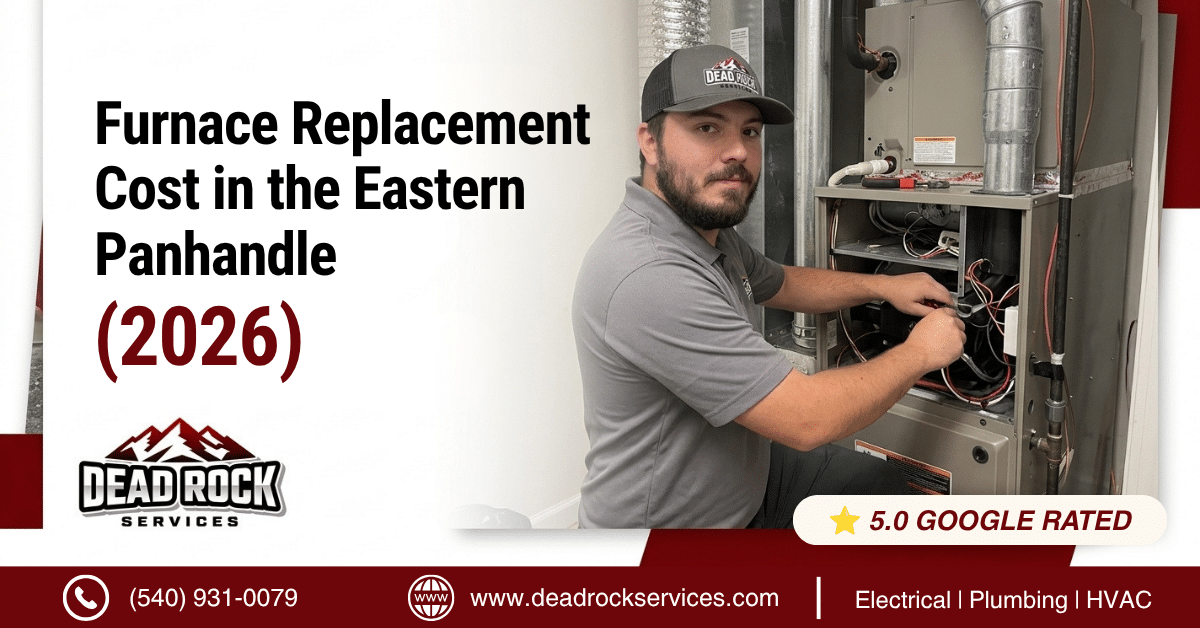 Licensed technician completing a furnace replacement in a home in Charles Town WV